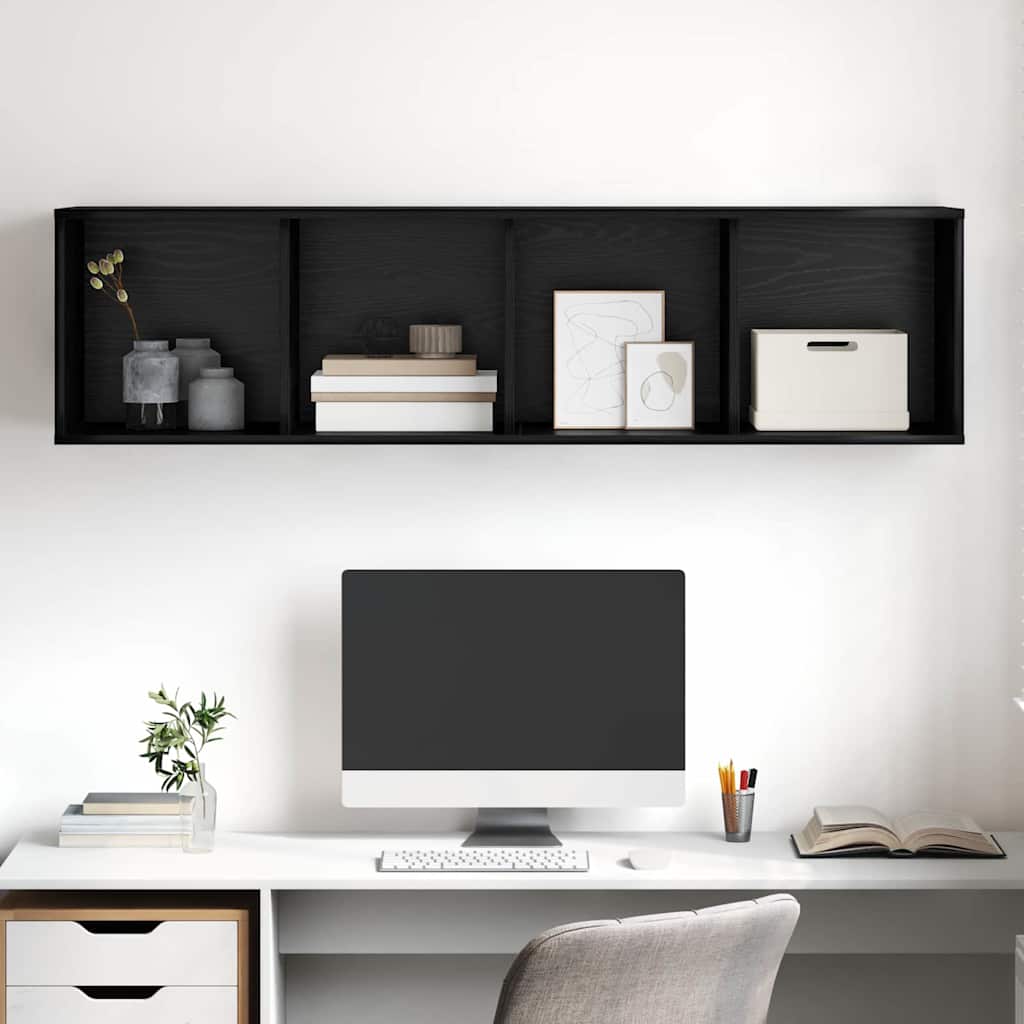 TV Cabinet Set Black Oak 37 x 37 x 142.5 cm Engineered Wood