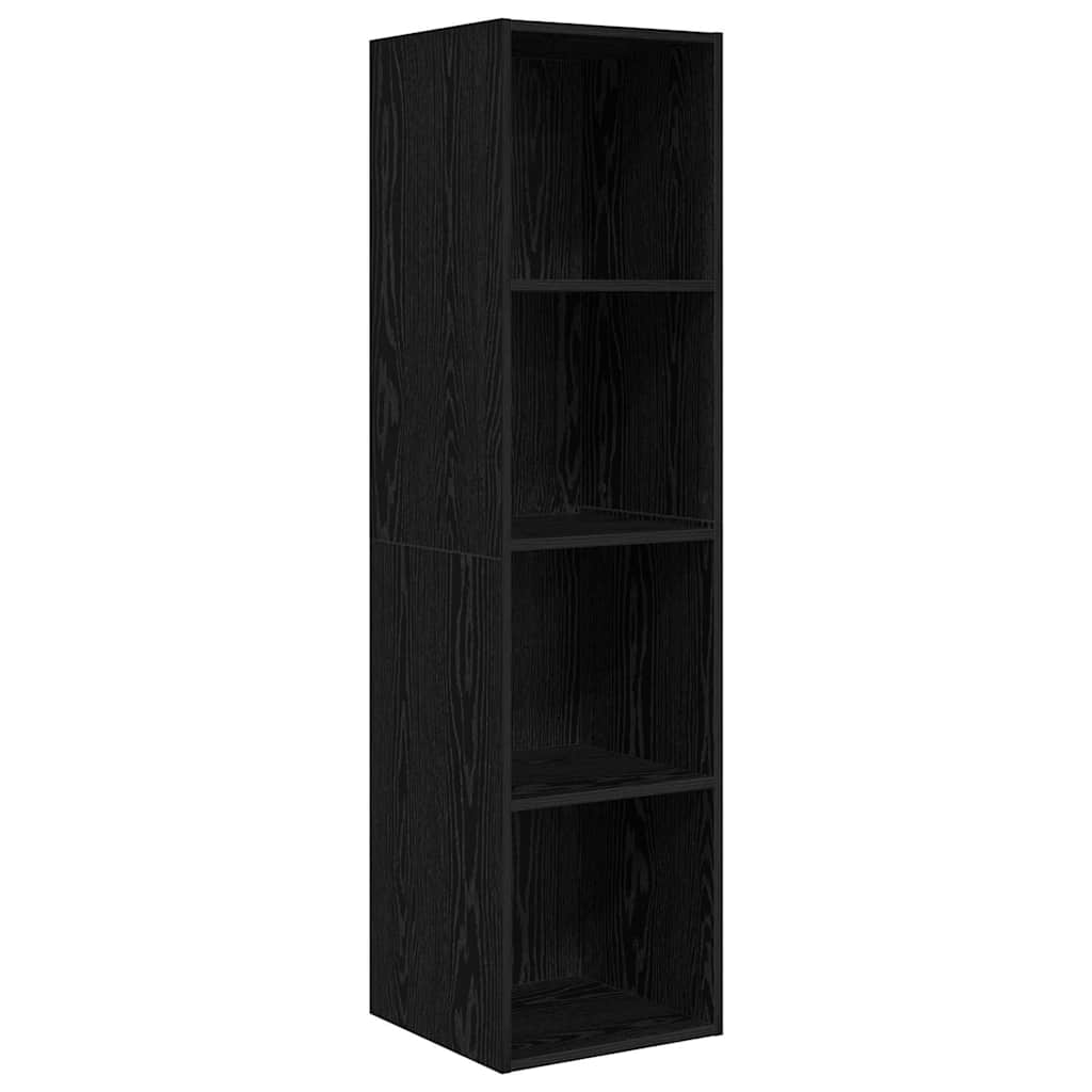 TV Cabinet Set Black Oak 37 x 37 x 142.5 cm Engineered Wood