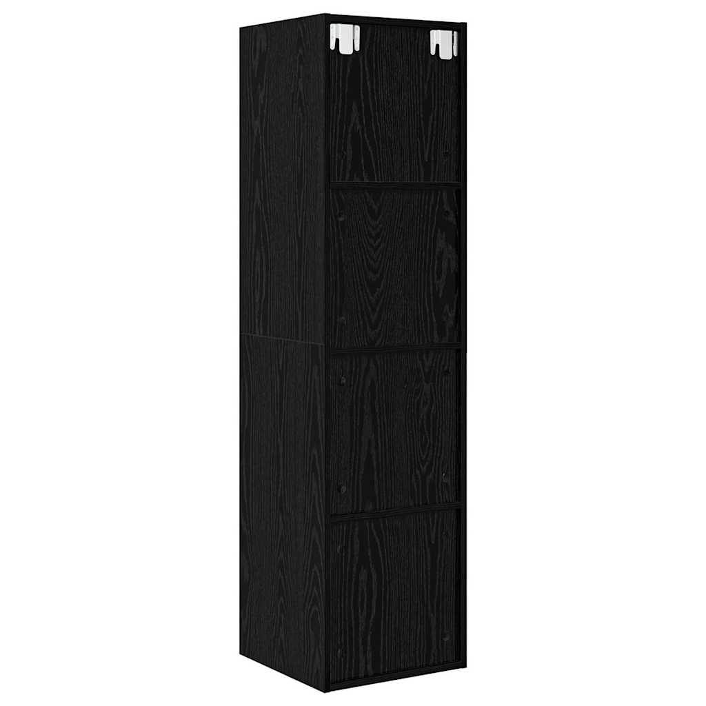 TV Cabinet Set Black Oak 37 x 37 x 142.5 cm Engineered Wood