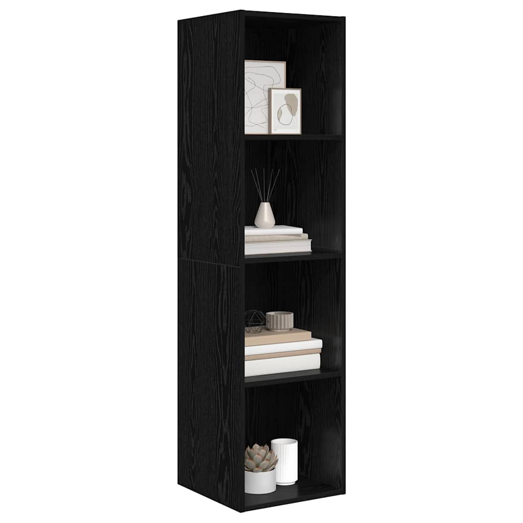 TV Cabinet Set Black Oak 37 x 37 x 142.5 cm Engineered Wood