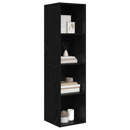 TV Cabinet Set Black Oak 37 x 37 x 142.5 cm Engineered Wood