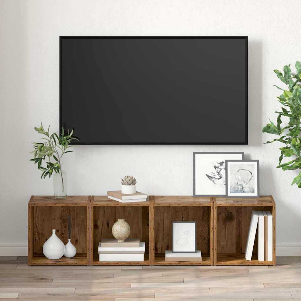 TV Cabinet Set 2 pcs Old Wood 37 x 35 x 37.5 cm Engineered Wood