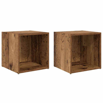 TV Cabinet Set 2 pcs Old Wood 37 x 35 x 37.5 cm Engineered Wood