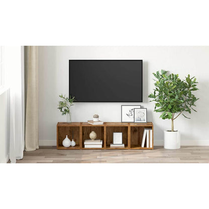 TV Cabinet Set 4 pcs Old Wood 37 x 35 x 37.5 cm Engineered Wood