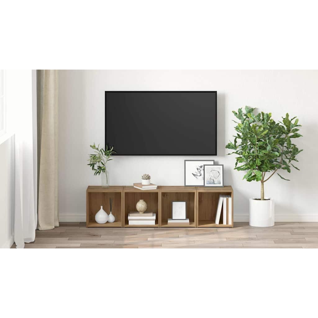 TV Cabinet Set Wall-mounted 2 pcs Artisan Oak 37 x 35 x 37.5 cm