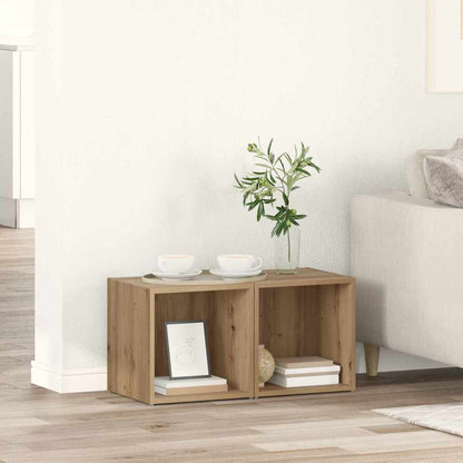TV Cabinet Set Wall-mounted 2 pcs Artisan Oak 37 x 35 x 37.5 cm