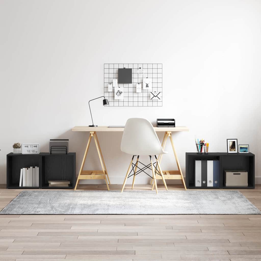 TV Cabinet Set 4 pcs Black 37 x 35 x 37.5 cm Engineered Wood