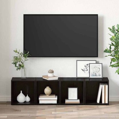 TV Cabinet Set 4 pcs Black 37 x 35 x 37.5 cm Engineered Wood