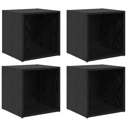 TV Cabinet Set 4 pcs Black 37 x 35 x 37.5 cm Engineered Wood