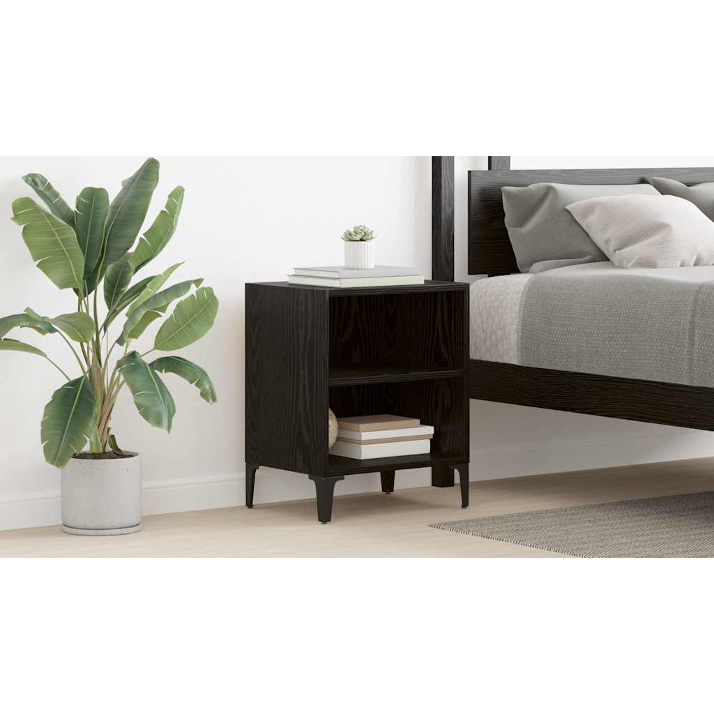 Bedside Cabinet Black Oak 40 x 30 x 50 cm Engineered Wood