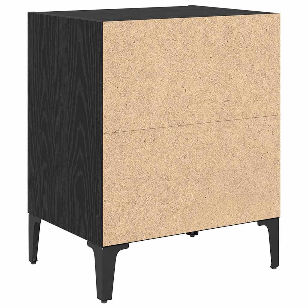 Bedside Cabinet 2 pcs Black Oak 40 x 30 x 50 cm Engineered Wood