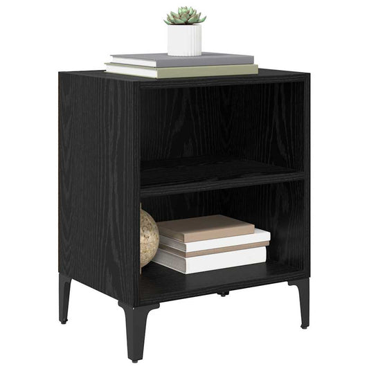 Bedside Cabinet 2 pcs Black Oak 40 x 30 x 50 cm Engineered Wood