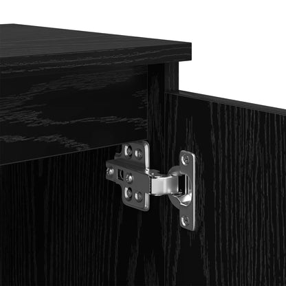Bedside Cabinet Black Oak 40 x 30 x 50 cm Engineered Wood