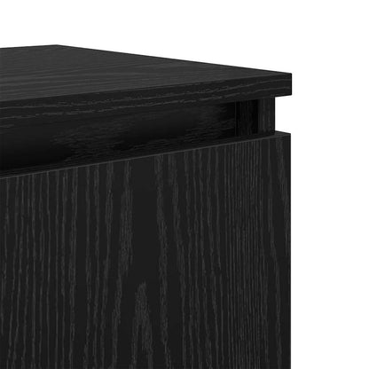 Bedside Cabinet Black Oak 40 x 30 x 50 cm Engineered Wood