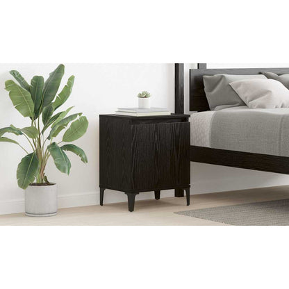 Bedside Cabinet Black Oak 40 x 30 x 50 cm Engineered Wood