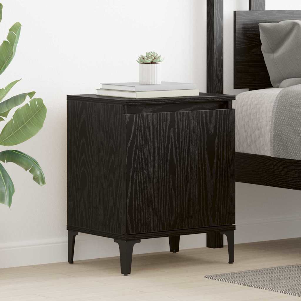 Bedside Cabinet Black Oak 40 x 30 x 50 cm Engineered Wood