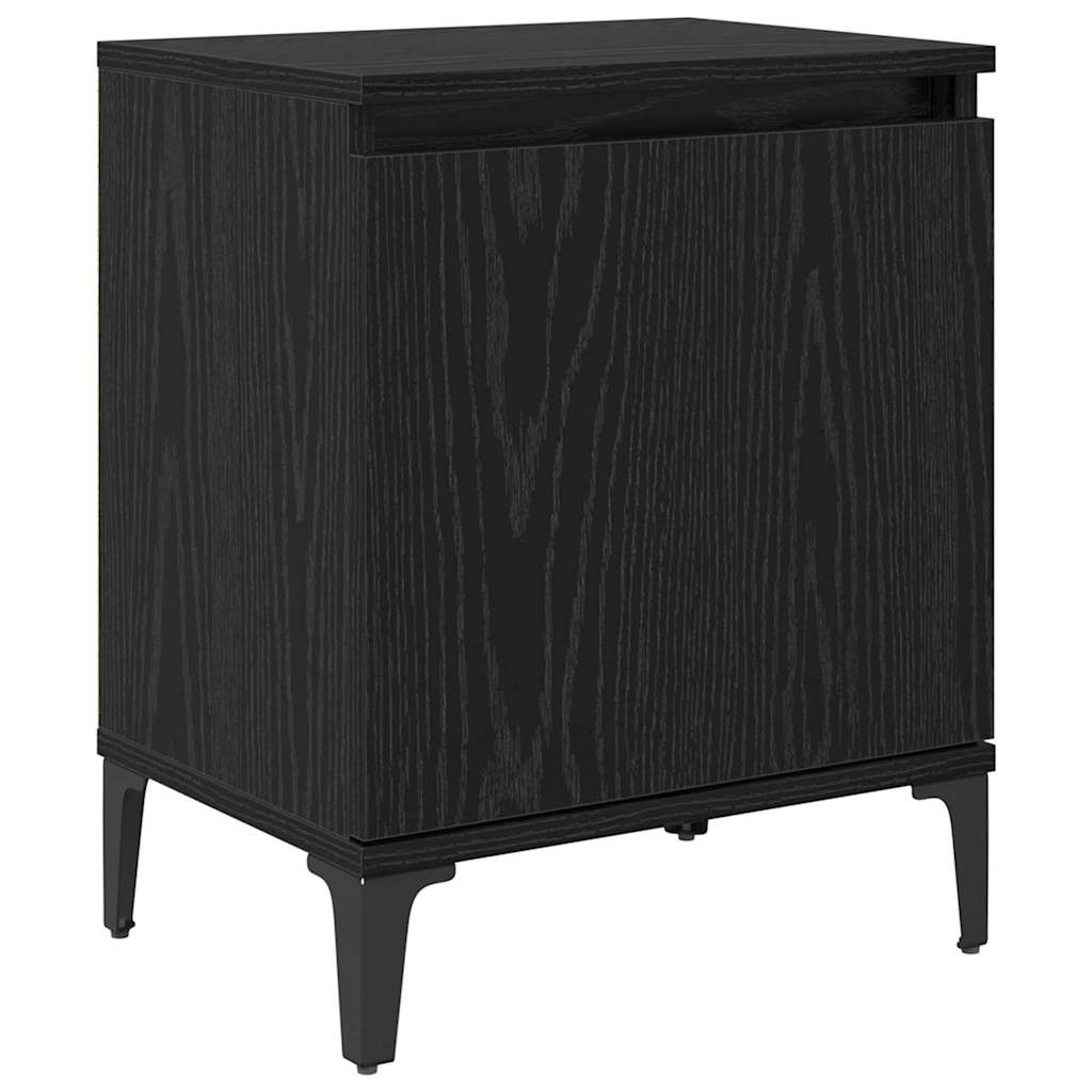 Bedside Cabinet Black Oak 40 x 30 x 50 cm Engineered Wood