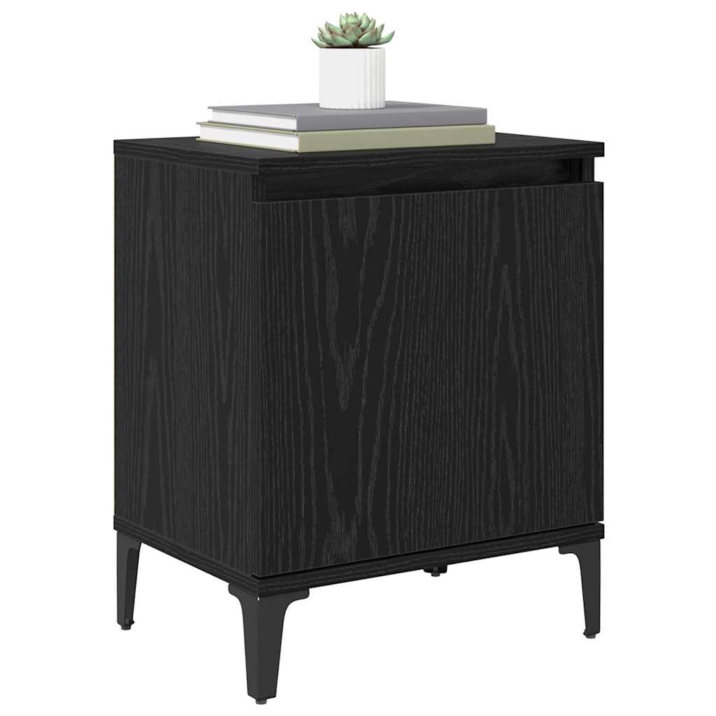 Bedside Cabinet Black Oak 40 x 30 x 50 cm Engineered Wood