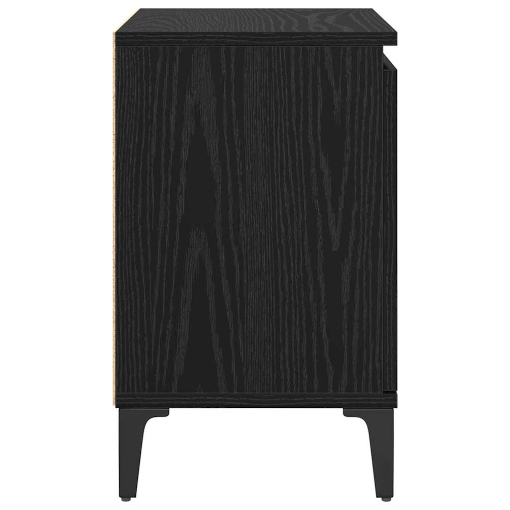 Bedside Cabinet Black Oak 40 x 30 x 50 cm Engineered Wood