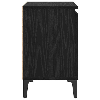 Bedside Cabinet Black Oak 40 x 30 x 50 cm Engineered Wood