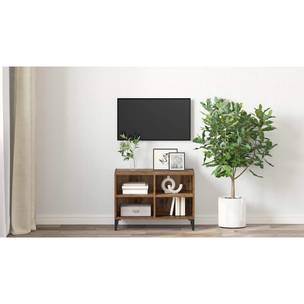 TV Cabinet Set Wall-mounted Brown Engineered Wood