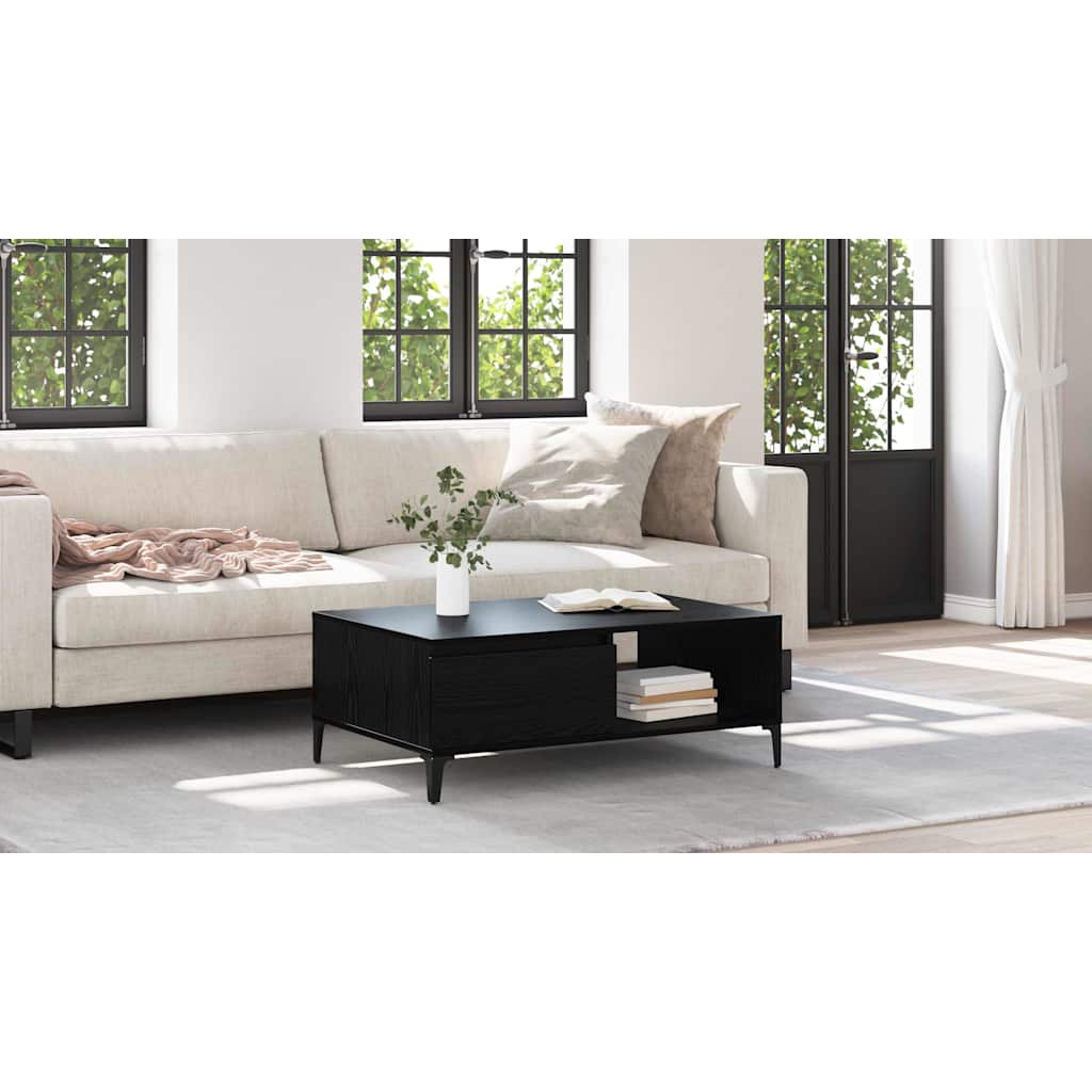 Coffee Table Black oak 90 x 60 x 35 cm Engineered wood