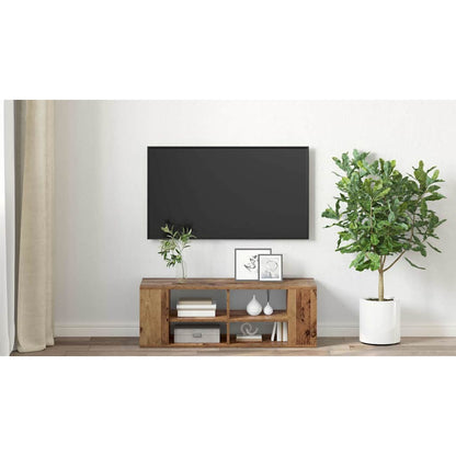 TV Cabinet Set Old Wood 102 x 35 x 35 cm Engineered Wood