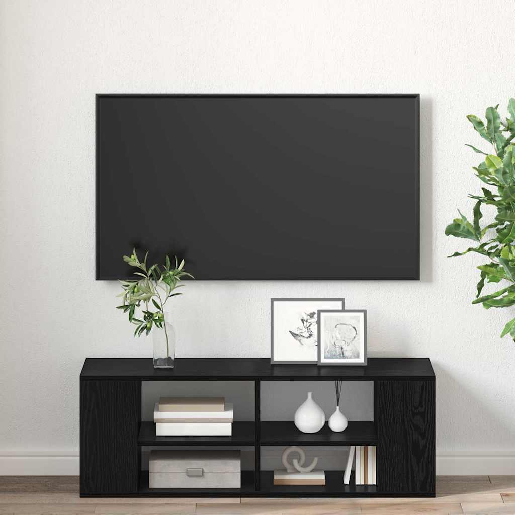 TV Cabinet Set 102 x 35 x 35 cm Black Oak Engineered Wood