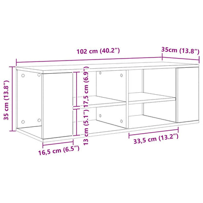 TV Cabinet Set 102 x 35 x 35 cm Black Oak Engineered Wood