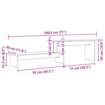 TV Cabinet Set 180.5 x 30 x 43 cm Old Wood Engineered Wood