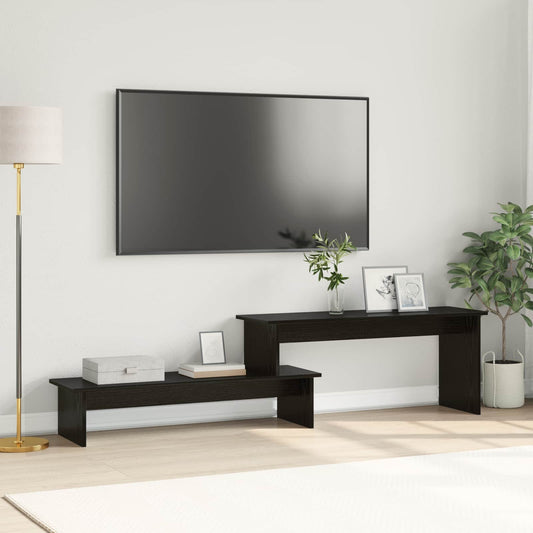 TV Cabinet Set Black Oak 180.5 x 30 x 43 cm Engineered Wood