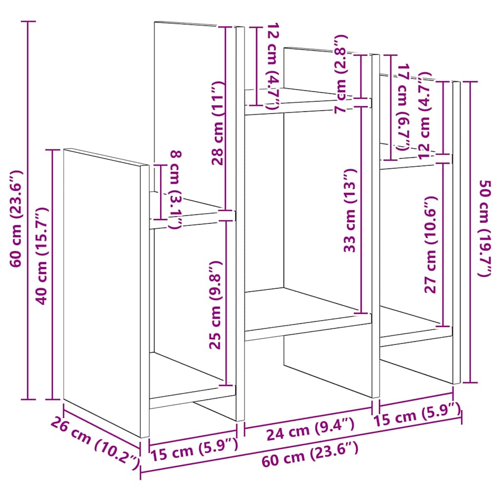 Side Cabinet Old Wood 60 x 26 x 60 cm Engineered Wood