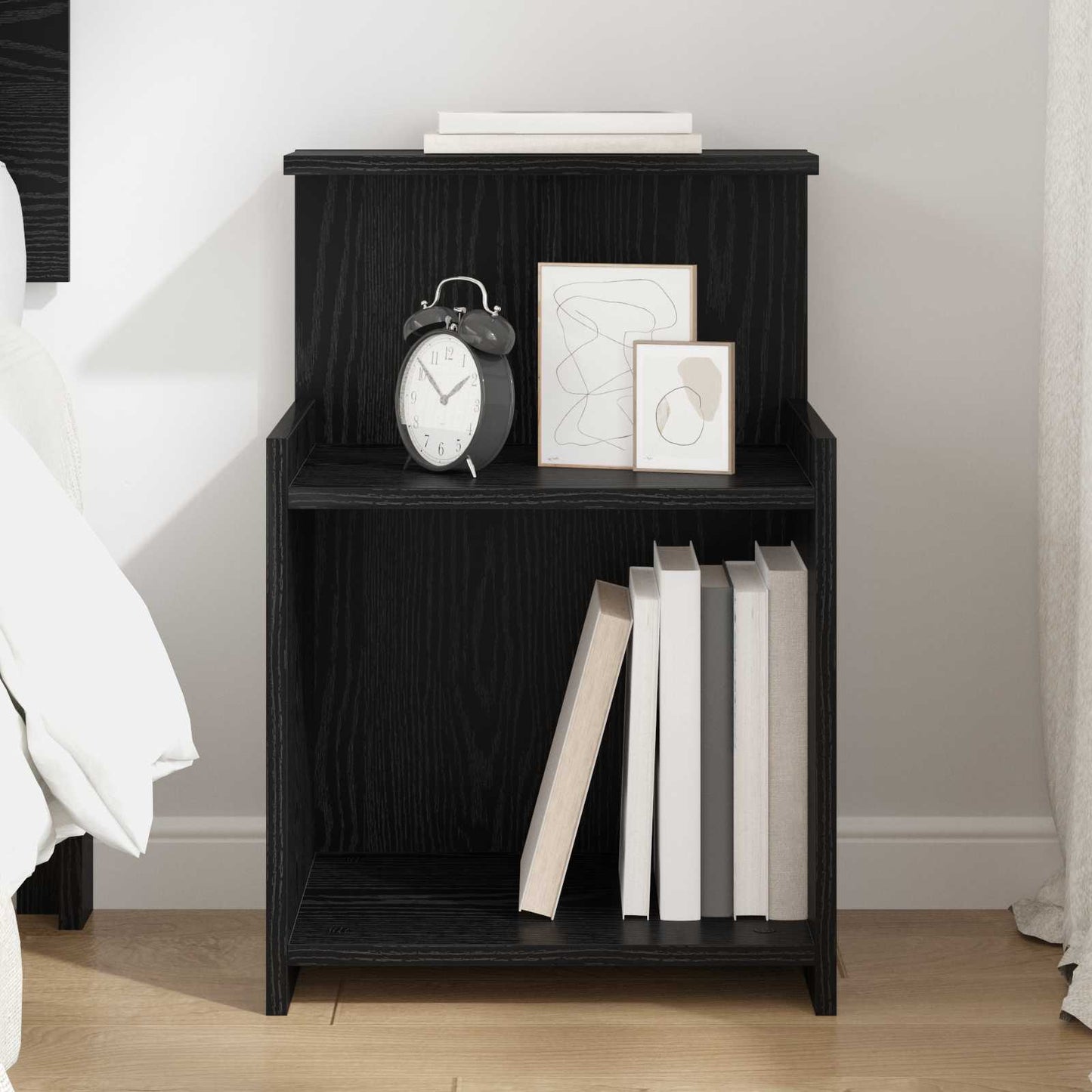 Bedside Cabinet Black Oak 40 x 35 x 60 cm Engineered Wood