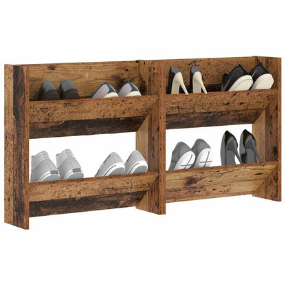 Shoe Cabinet 2 pcs Old Wood 60 x 18 x 60 cm Engineered Wood