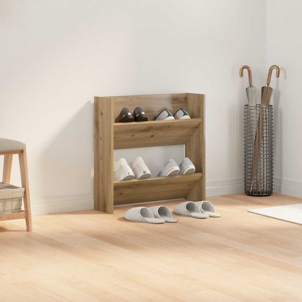 Shoe Cabinet 60 x 18 x 60 cm Engineered Wood Artisan Oak