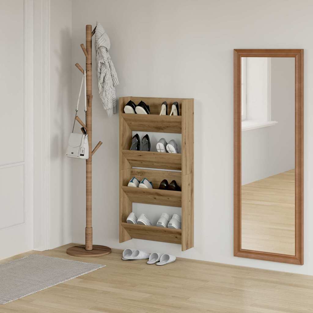 Shoe Cabinet 2 pcs 60 x 18 x 60 cm Engineered Wood Artisan Oak