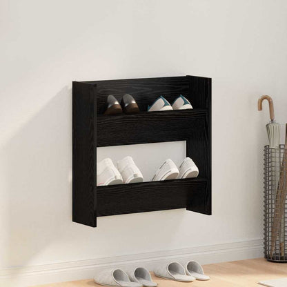 Shoe Cabinet Black Oak 60 x 18 x 60 cm Engineered Wood