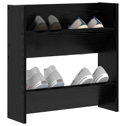 Shoe Cabinet Black Oak 60 x 18 x 60 cm Engineered Wood