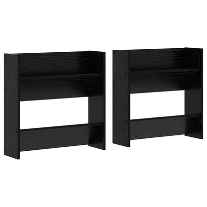 Shoe Cabinet 2 pcs 60 x 18 x 60 cm Engineered Wood Black Oak