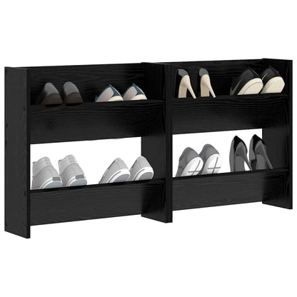 Shoe Cabinet 2 pcs 60 x 18 x 60 cm Engineered Wood Black Oak