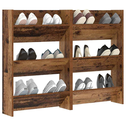 Shoe Cabinet 2 pcs Old Wood 60 x 18 x 90 cm Engineered Wood
