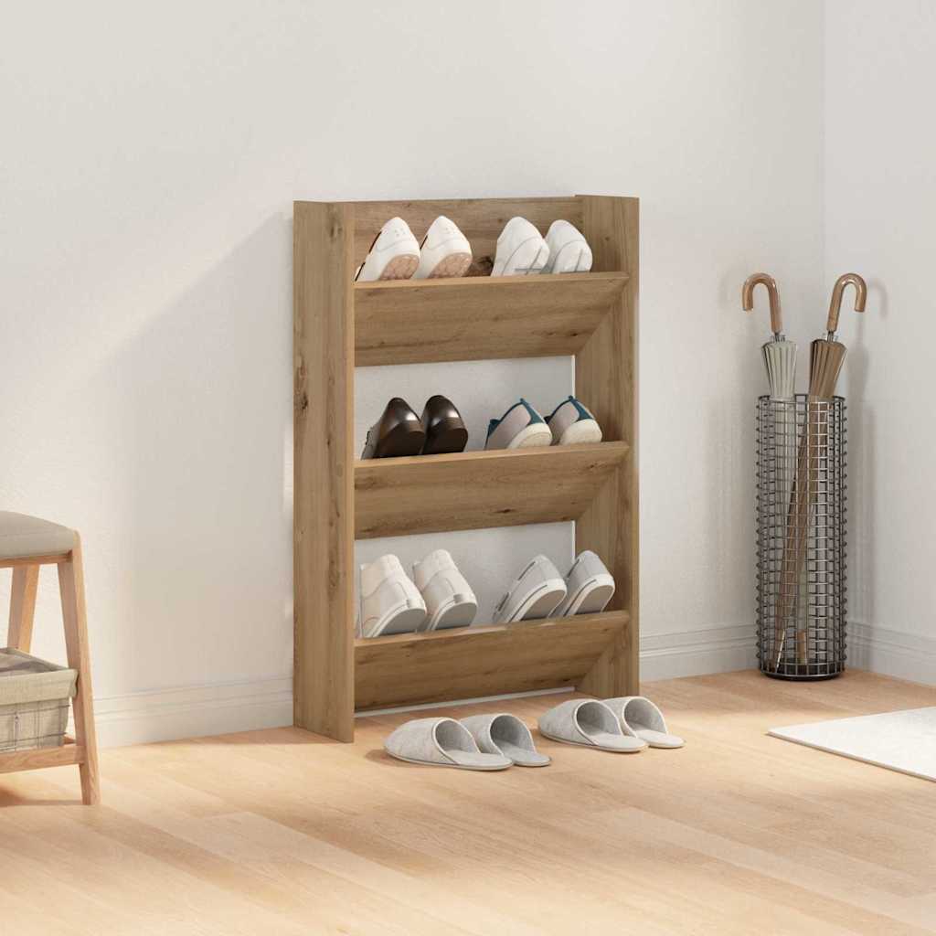 Shoe Cabinet 60 x 18 x 90 cm Engineered Wood Artisan Oak