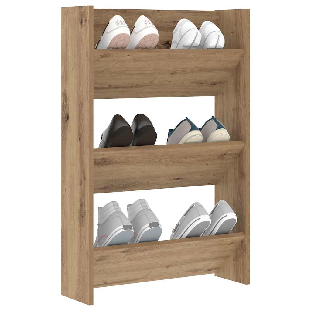 Shoe Cabinet 60 x 18 x 90 cm Engineered Wood Artisan Oak