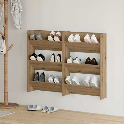 Shoe Cabinet 2 pcs 60 x 18 x 90 cm Engineered Wood Artisan Oak