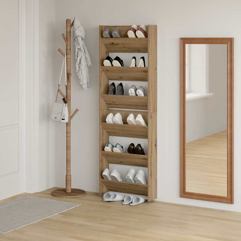 Shoe Cabinet 2 pcs 60 x 18 x 90 cm Engineered Wood Artisan Oak
