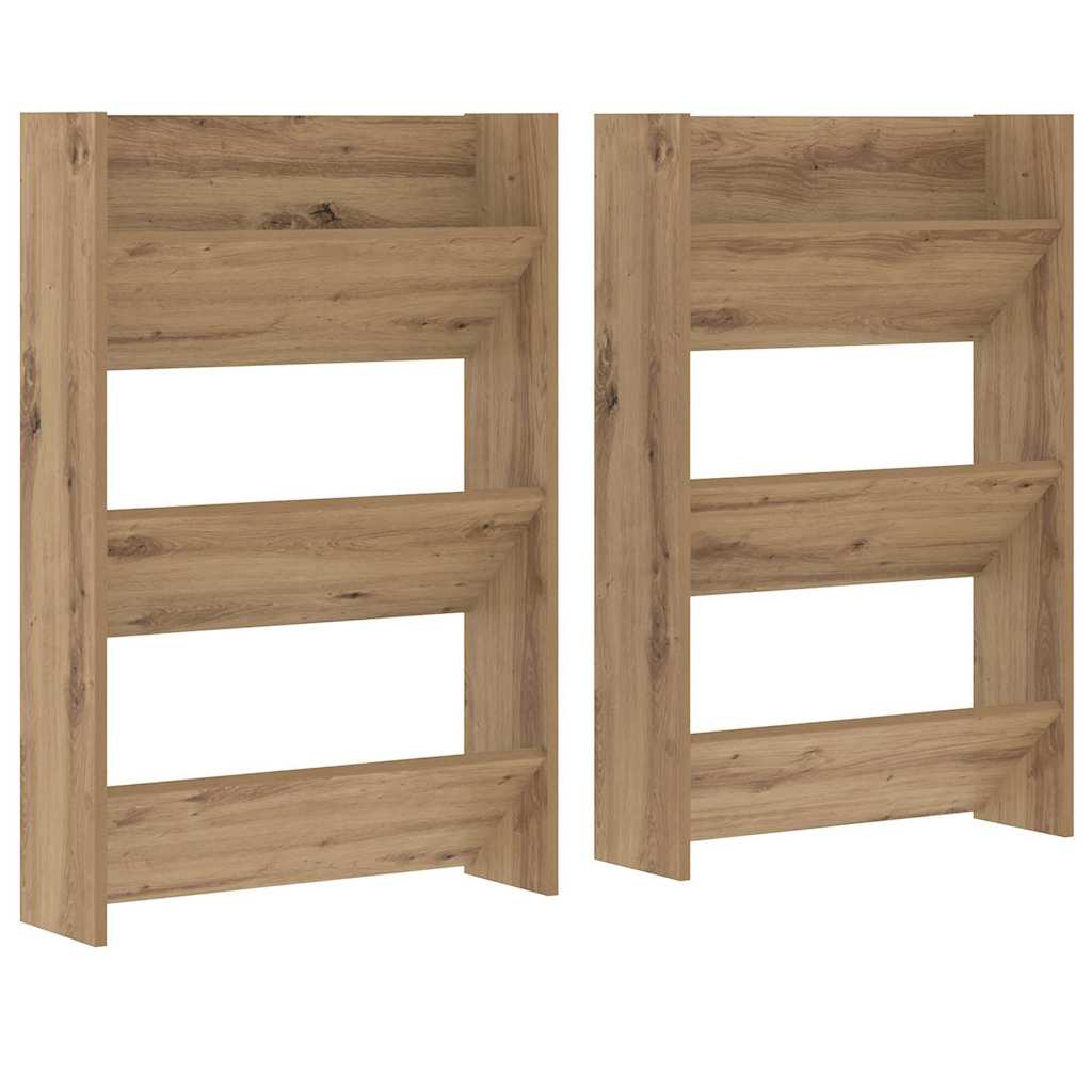 Shoe Cabinet 2 pcs 60 x 18 x 90 cm Engineered Wood Artisan Oak