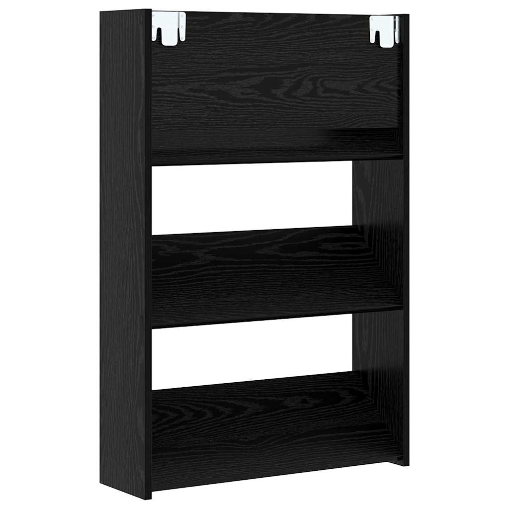 Shoe Cabinet 2 pcs 60 x 18 x 90 cm Engineered Wood Black Oak