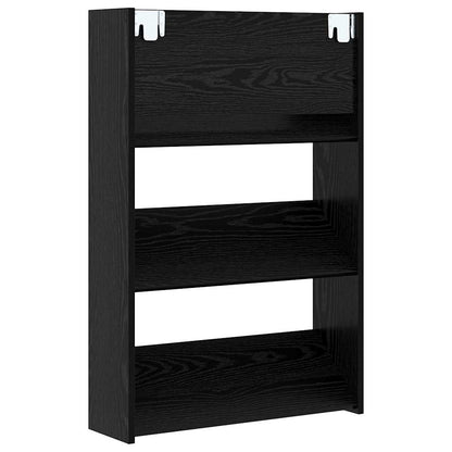 Shoe Cabinet 2 pcs 60 x 18 x 90 cm Engineered Wood Black Oak