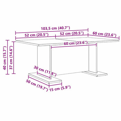 Coffee Table Black oak 103.5 x 60 x 40 cm Engineered Wood