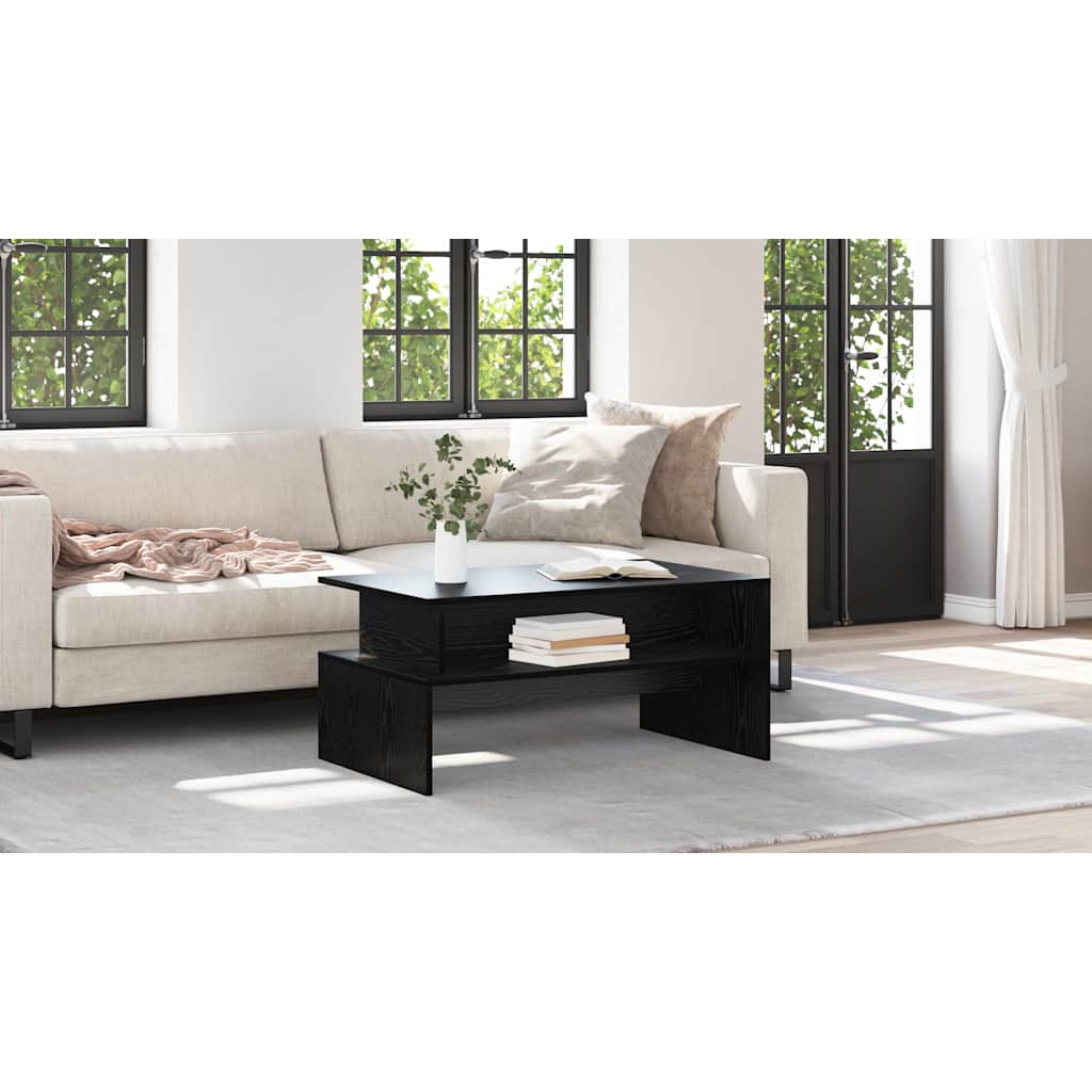Coffee Table Black Oak 90 x 55 x 42.5 cm Engineered Wood